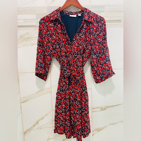 NY&C Floral Shirt Dress • Belted • 3/4 Sleeve • Small - Picture 3 of 15